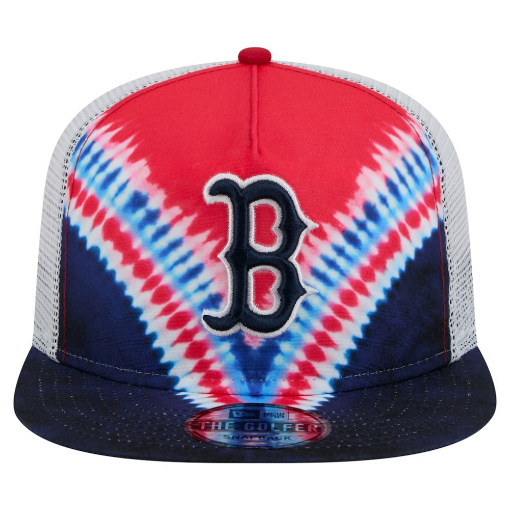 Boston Red Sox New Era Tie-Dye Golfer Trucker Adjustable Hat | MLB On Sale