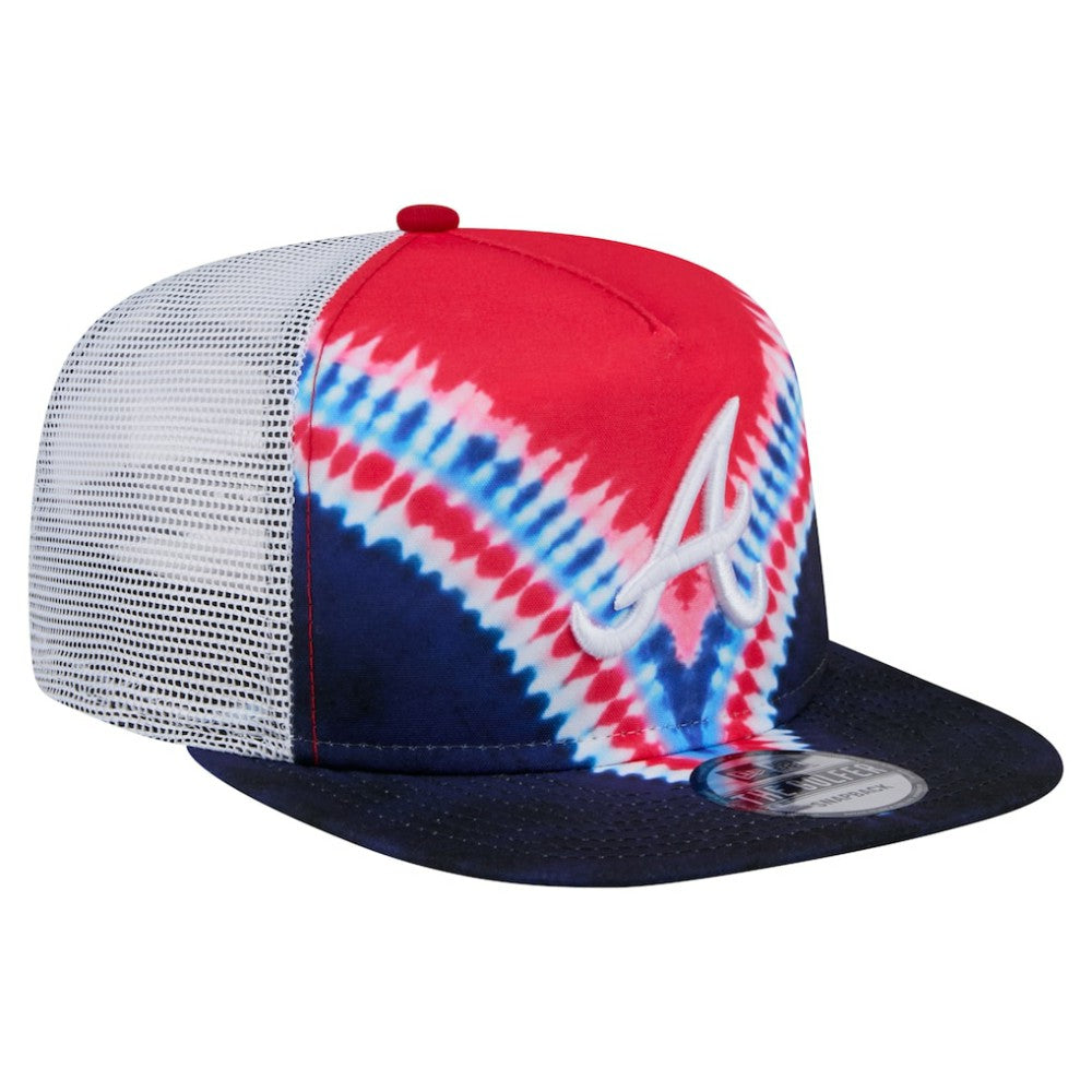 Atlanta Braves New Era Tie-Dye Golfer Trucker Adjustable Hat | MLB Sale