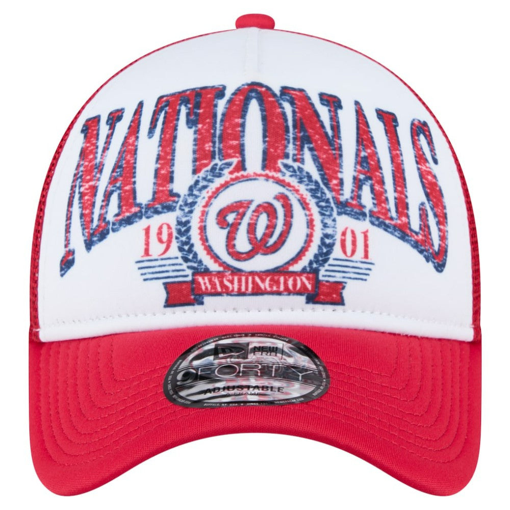 Washington Nationals New Era Distressed 9FORTY A-Frame Adjustable Trucker Hat | MLB For sale
