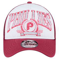 Philadelphia Phillies New Era Distressed 9FORTY A-Frame Adjustable Trucker Hat | MLB Online
