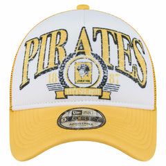 Pittsburgh Pirates New Era Distressed 9FORTY A-Frame Adjustable Trucker Hat | MLB Shop
