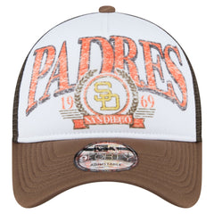 San Diego Padres New Era Distressed 9FORTY A-Frame Adjustable Trucker Hat | MLB Discount