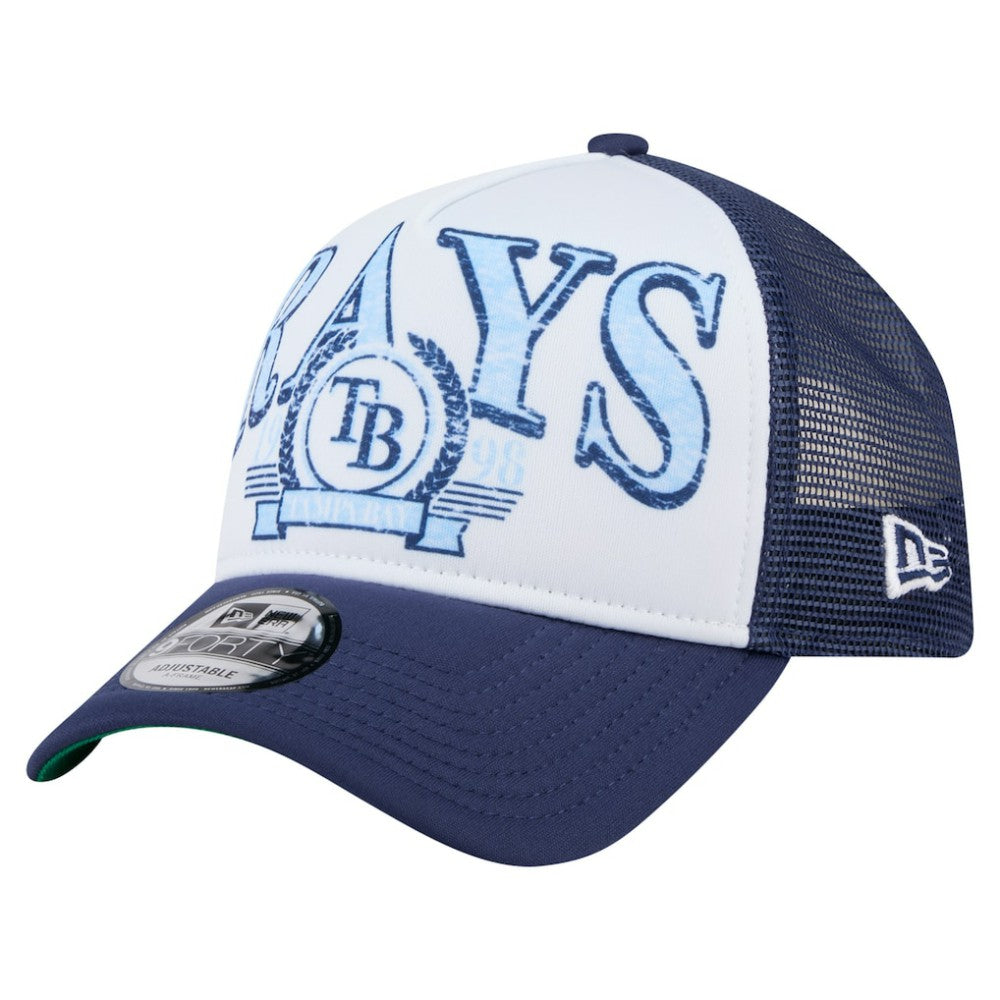 Tampa Bay Rays New Era Distressed 9FORTY A-Frame Adjustable Trucker Hat | MLB Sale