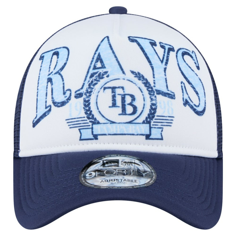 Tampa Bay Rays New Era Distressed 9FORTY A-Frame Adjustable Trucker Hat | MLB Sale