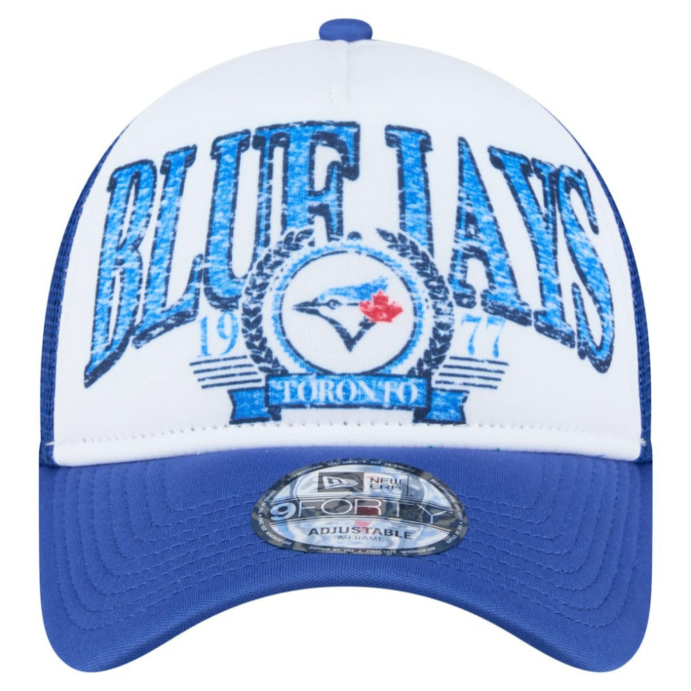 Toronto Blue Jays New Era Distressed 9FORTY A-Frame Adjustable Trucker Hat | MLB Online
