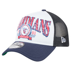 Cleveland Guardians New Era Distressed 9FORTY A-Frame Adjustable Trucker Hat | MLB Online