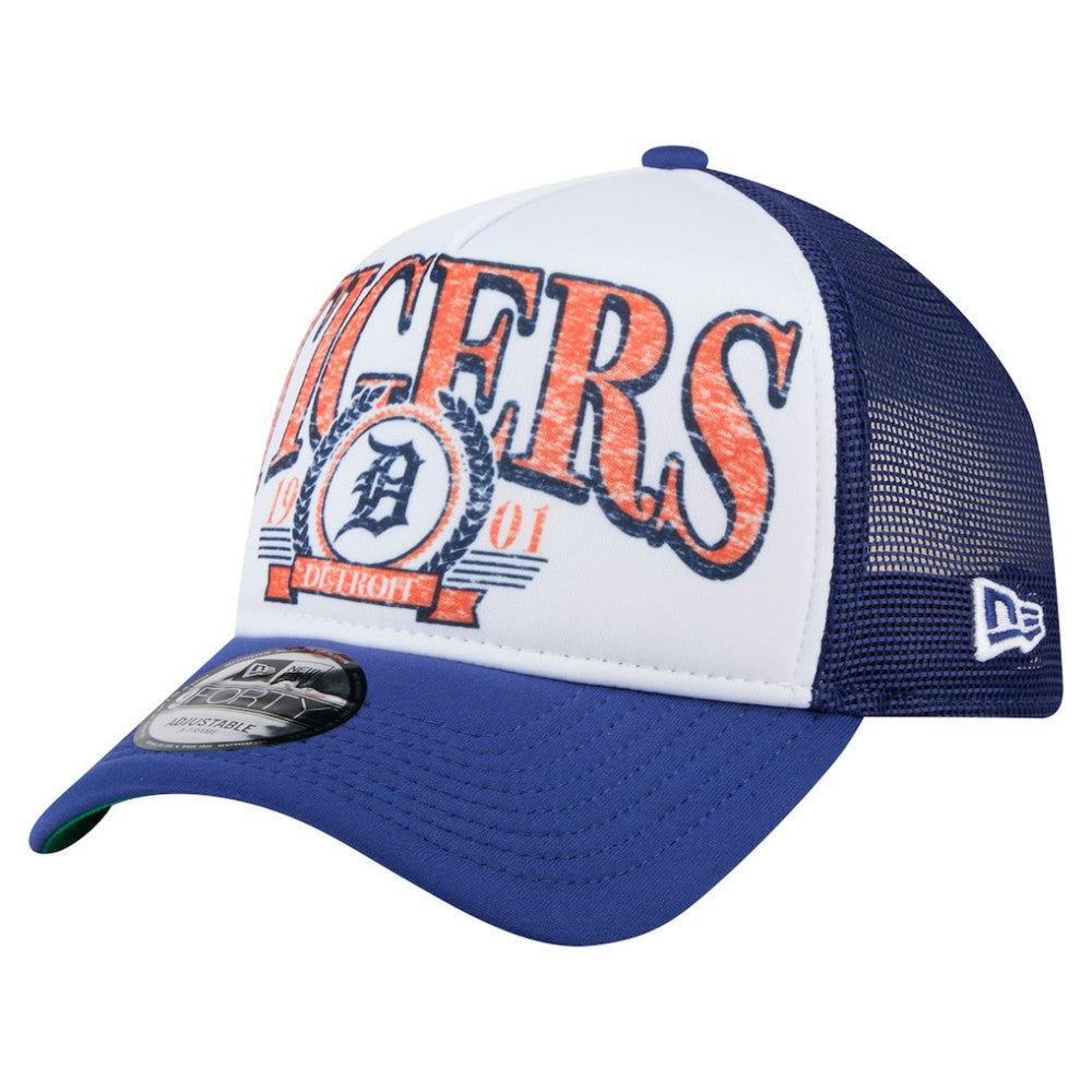 Detroit Tigers New Era Distressed 9FORTY A-Frame Adjustable Trucker Hat | MLB For sale