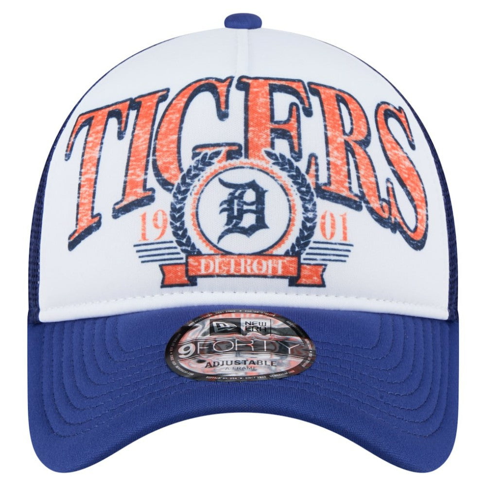 Detroit Tigers New Era Distressed 9FORTY A-Frame Adjustable Trucker Hat | MLB For sale