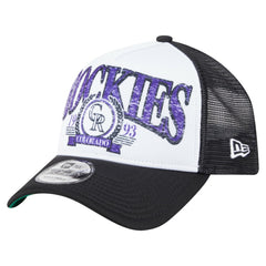 Colorado Rockies New Era Distressed 9FORTY A-Frame Adjustable Trucker Hat | MLB Discount