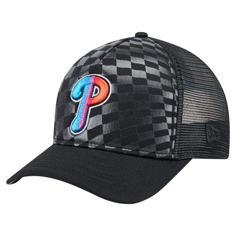 Philadelphia Phillies New Era Gradient 9FORTY A-Frame M-Crown Trucker Adjustable Hat | MLB On Sale