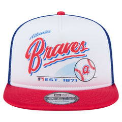 Atlanta Braves New Era Retro Script Trucker 9FIFTY Snapback Hat | MLB On Sale