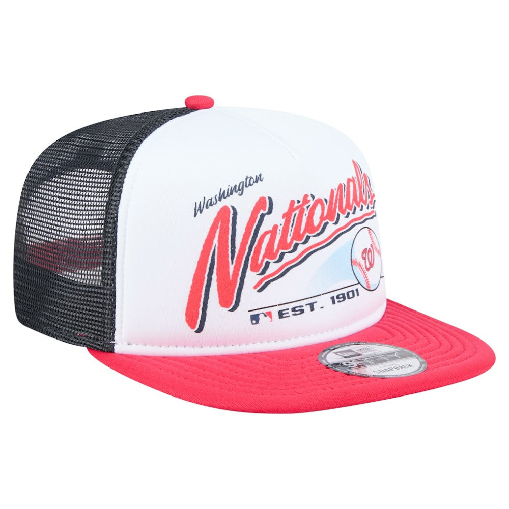 Washington Nationals New Era Retro Script Trucker 9FIFTY Snapback Hat | MLB Shop