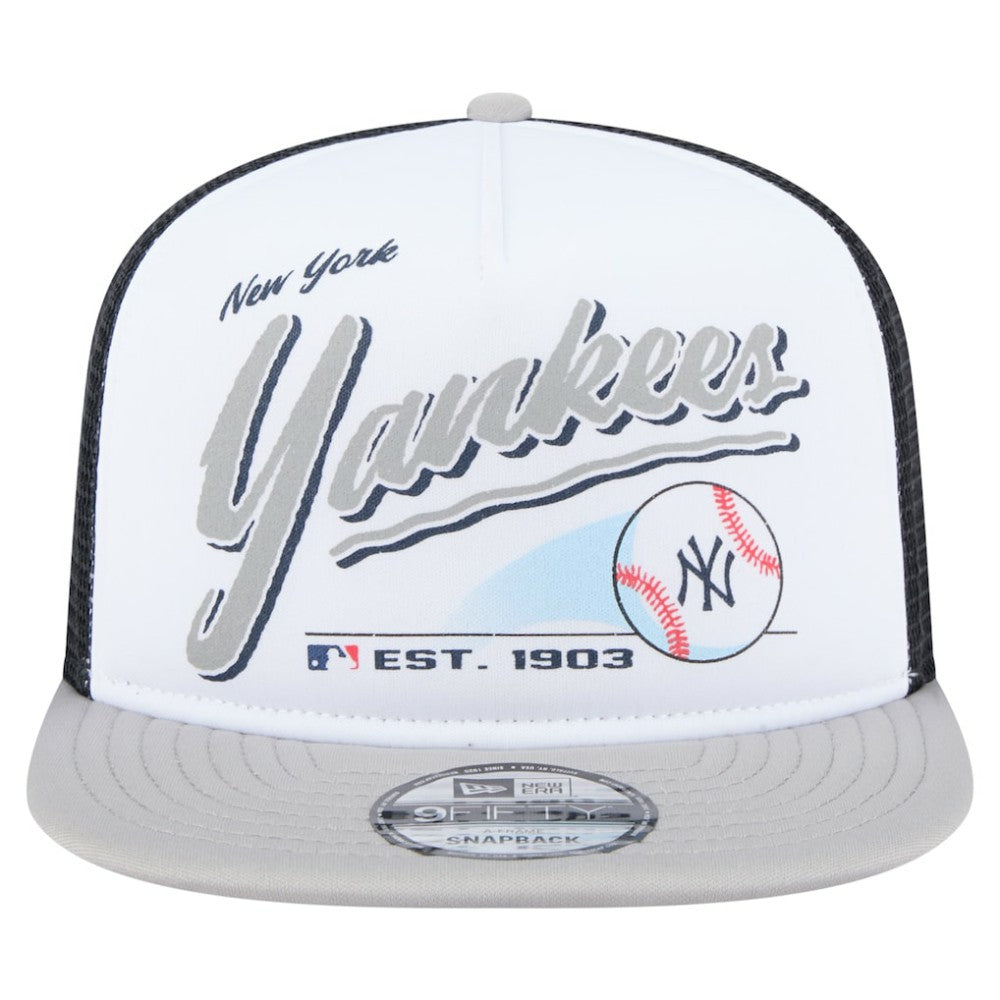 New York Yankees New Era Retro Script Trucker 9FIFTY Snapback Hat | MLB Online