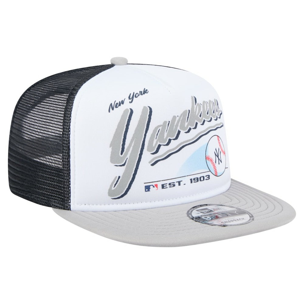 New York Yankees New Era Retro Script Trucker 9FIFTY Snapback Hat | MLB Online