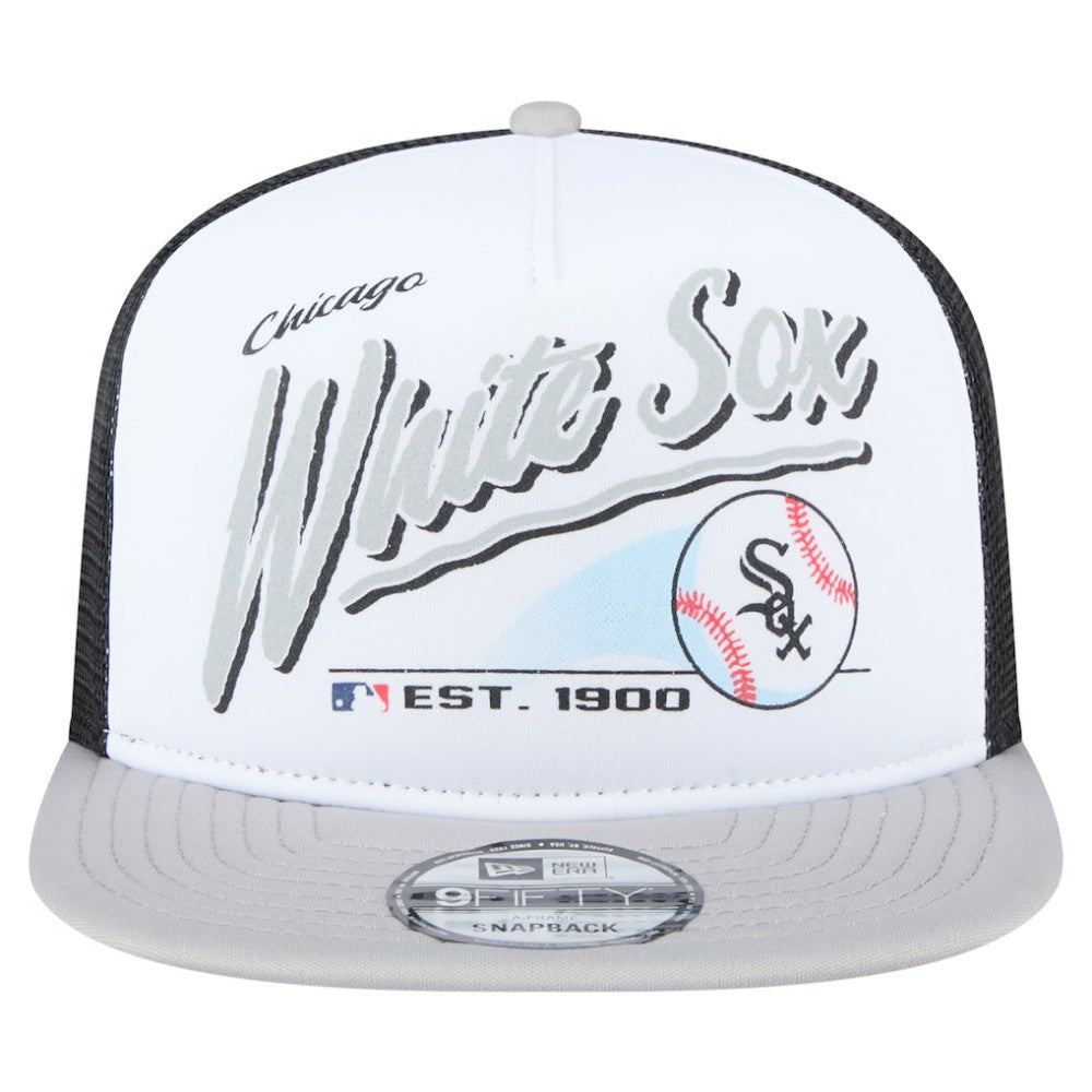 Chicago White Sox New Era Retro Script Trucker 9FIFTY Snapback Hat | MLB Sale