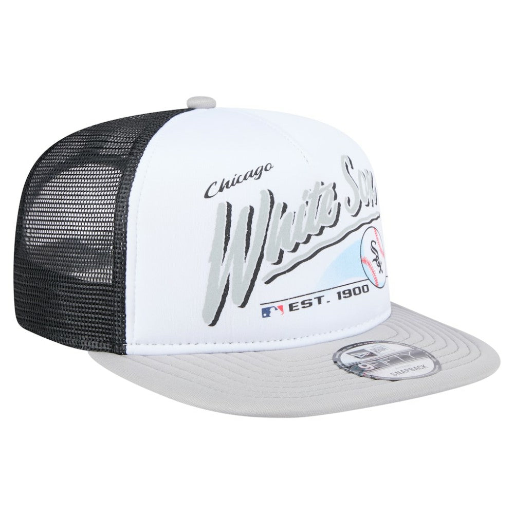 Chicago White Sox New Era Retro Script Trucker 9FIFTY Snapback Hat | MLB Sale