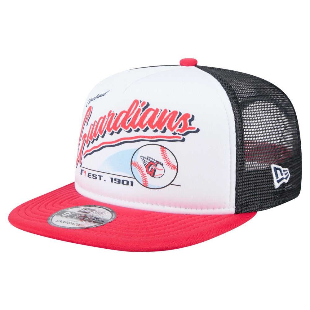 Cleveland Guardians New Era Retro Script Trucker 9FIFTY Snapback Hat | MLB US