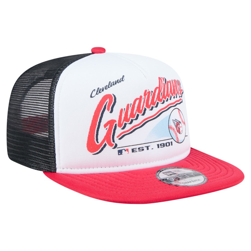 Cleveland Guardians New Era Retro Script Trucker 9FIFTY Snapback Hat | MLB US