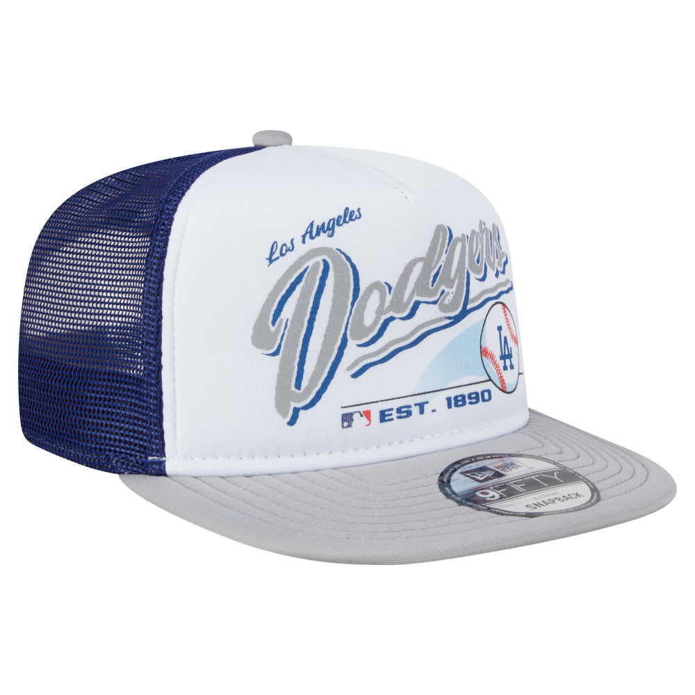 Los Angeles Dodgers New Era Retro Script Trucker 9FIFTY Snapback Hat | MLB US