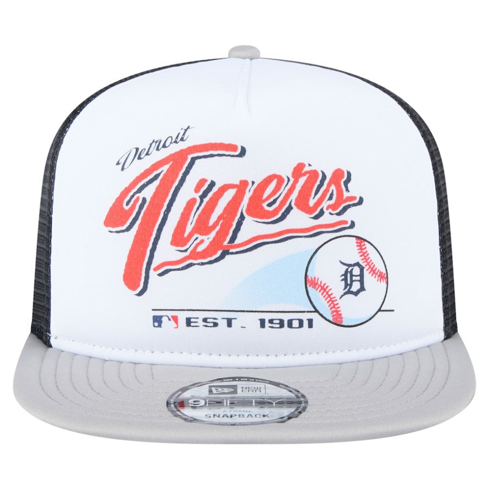 Detroit Tigers New Era Retro Script Trucker 9FIFTY Snapback Hat | MLB Near me