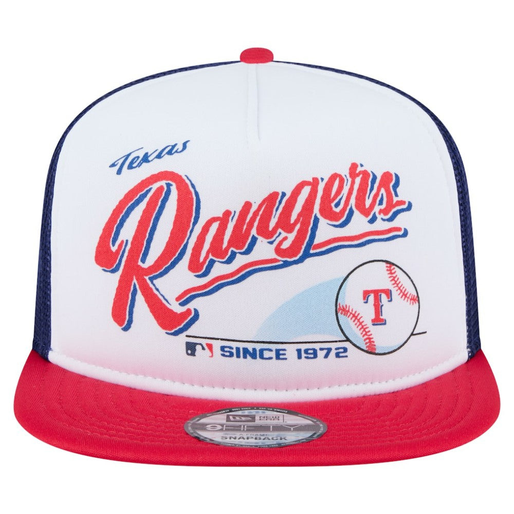 Texas Rangers New Era Retro Script Trucker 9FIFTY Snapback Hat | MLB Online