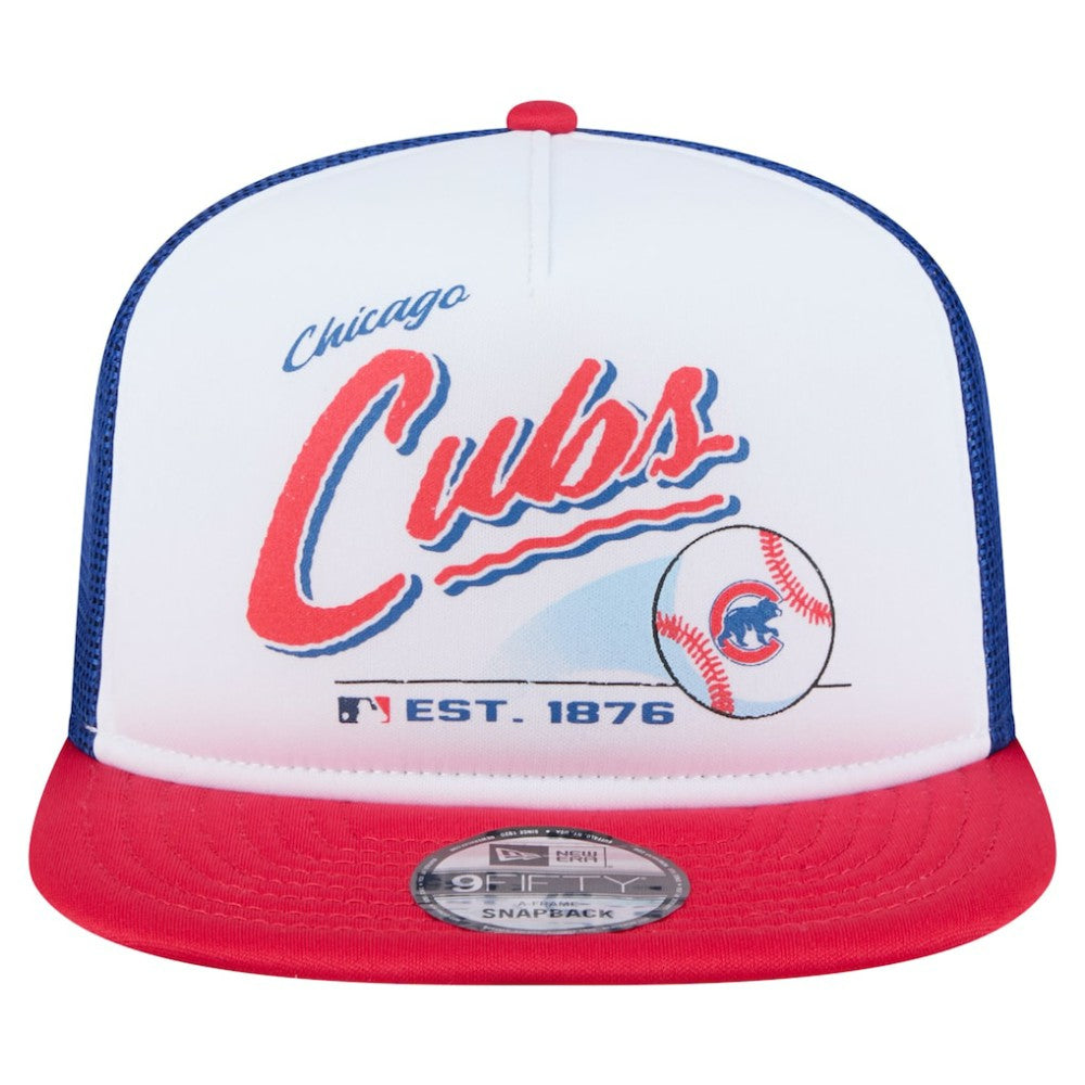 Chicago Cubs New Era Retro Script Trucker 9FIFTY Snapback Hat | MLB Near me