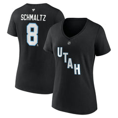 Nick Schmaltz Utah Mammoth Fanatics Women's Authentic Stack Name & Number V-Neck T-Shirt On Sale