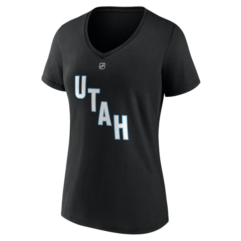 Nick Schmaltz Utah Mammoth Fanatics Women's Authentic Stack Name & Number V-Neck T-Shirt On Sale