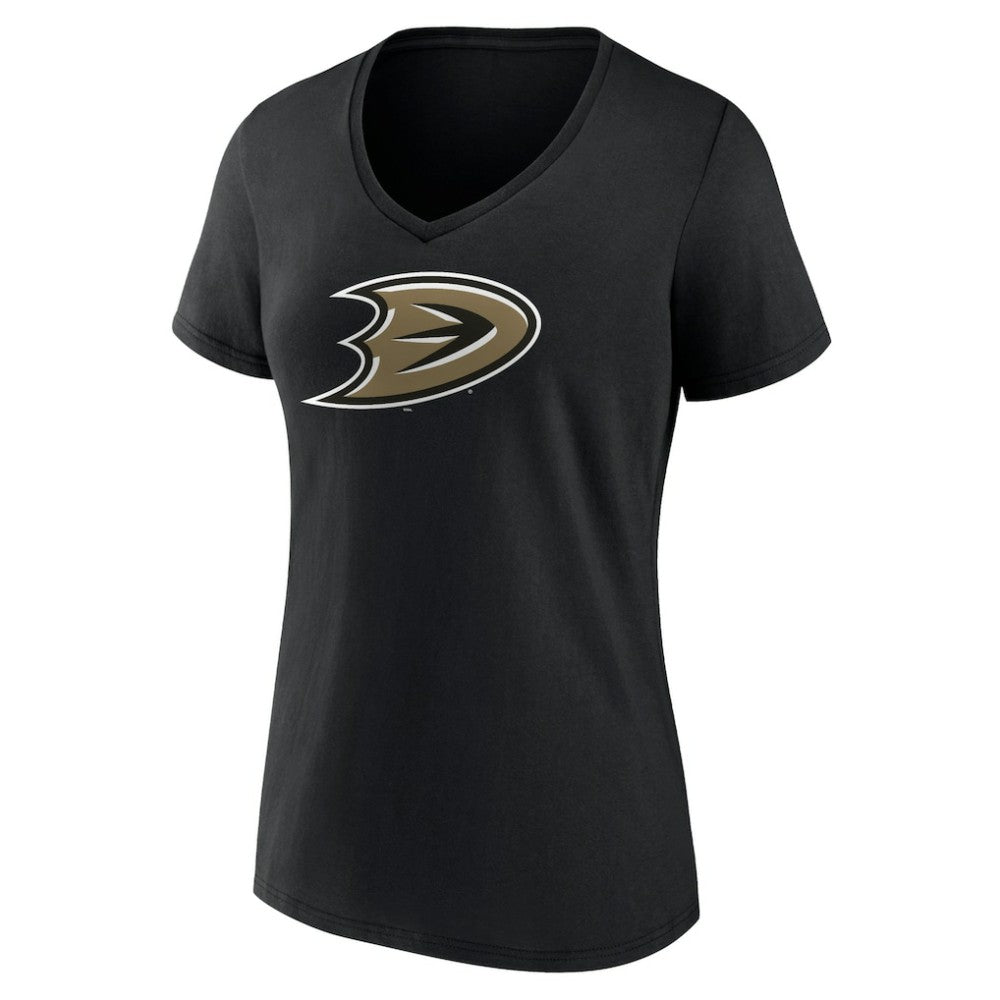 Anaheim Ducks Women's Secondary Logo V-Neck T-Shirt – Black Outlet