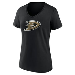 Anaheim Ducks Women's Secondary Logo V-Neck T-Shirt – Black Outlet