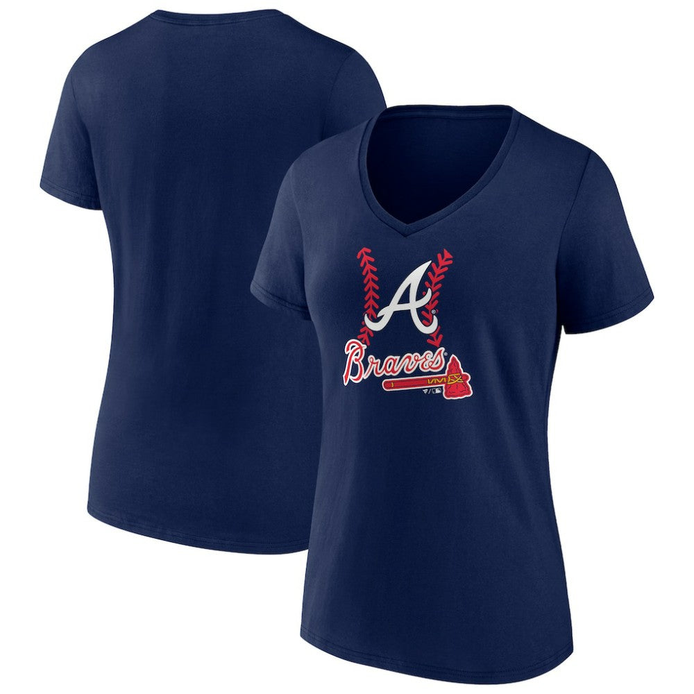 Atlanta Braves Women's Fastball V-Neck T-Shirt | MLB Sale