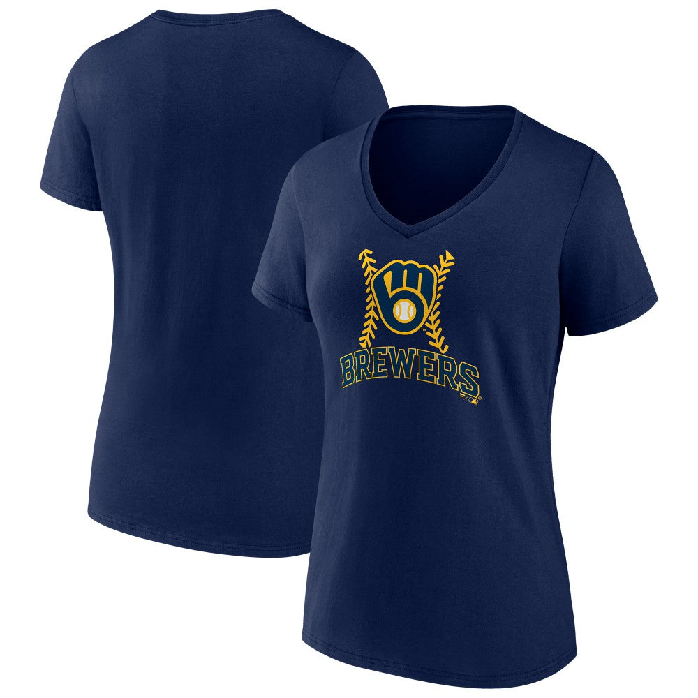 Milwaukee Brewers Women's Fastball V-Neck T-Shirt | MLB Discount