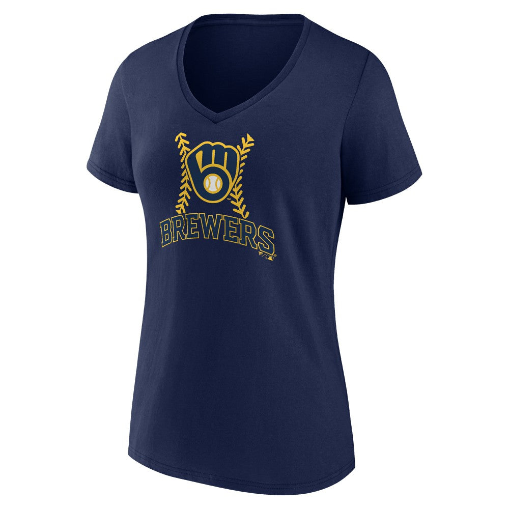 Milwaukee Brewers Women's Fastball V-Neck T-Shirt | MLB Discount