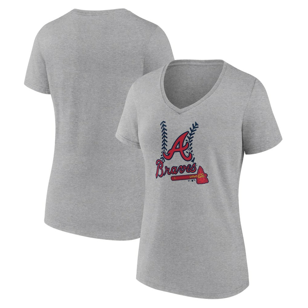 Atlanta Braves Women's Fastball V-Neck T-Shirt | MLB Near me