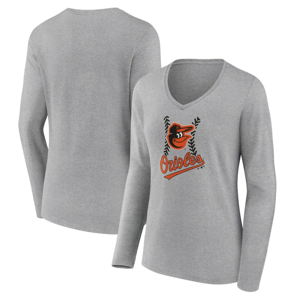 Baltimore Orioles Women's Fastball Long Sleeve V-Neck T-Shirt | MLB Near me