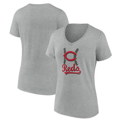 Cincinnati Reds Women's Fastball V-Neck T-Shirt | MLB Online