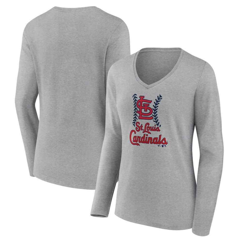 St. Louis Cardinals Women's Fastball Long Sleeve V-Neck T-Shirt | MLB Near me