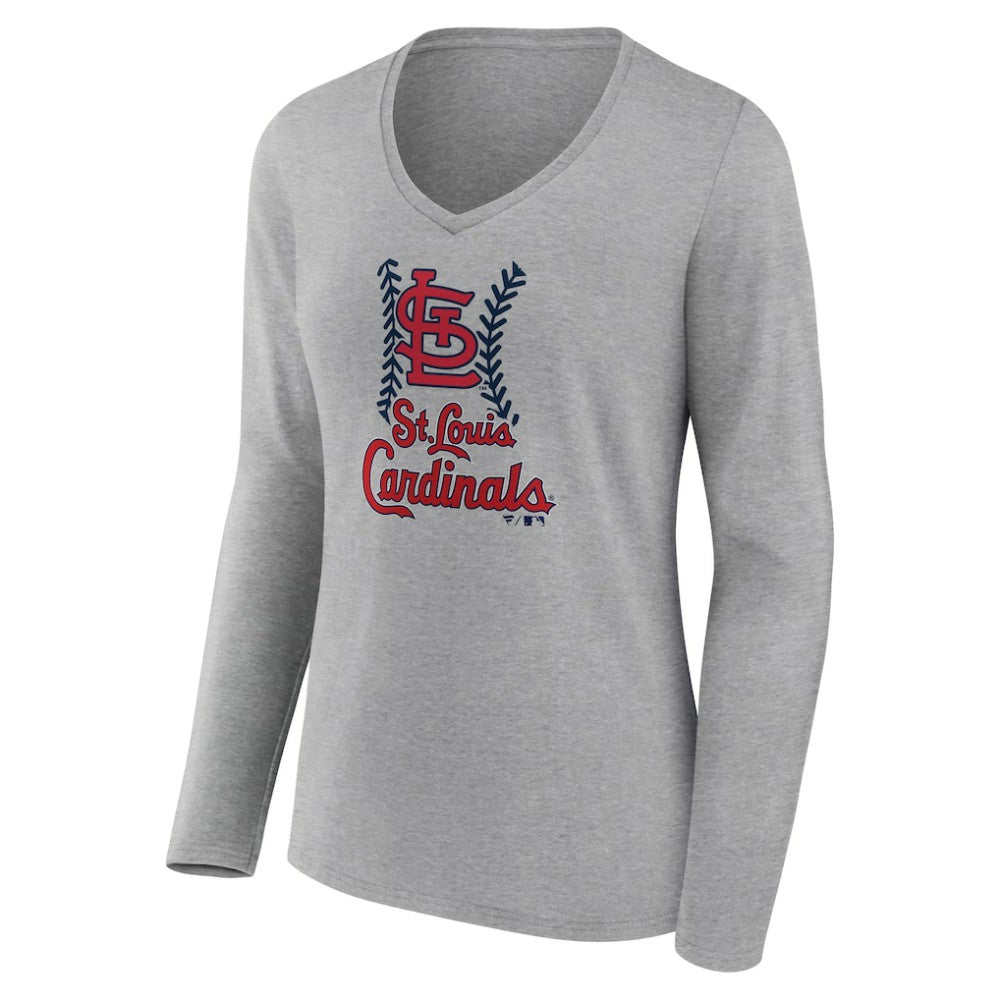 St. Louis Cardinals Women's Fastball Long Sleeve V-Neck T-Shirt | MLB Near me
