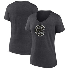 Chicago Cubs Women's Monochrome V-Neck T-Shirt | MLB Sale