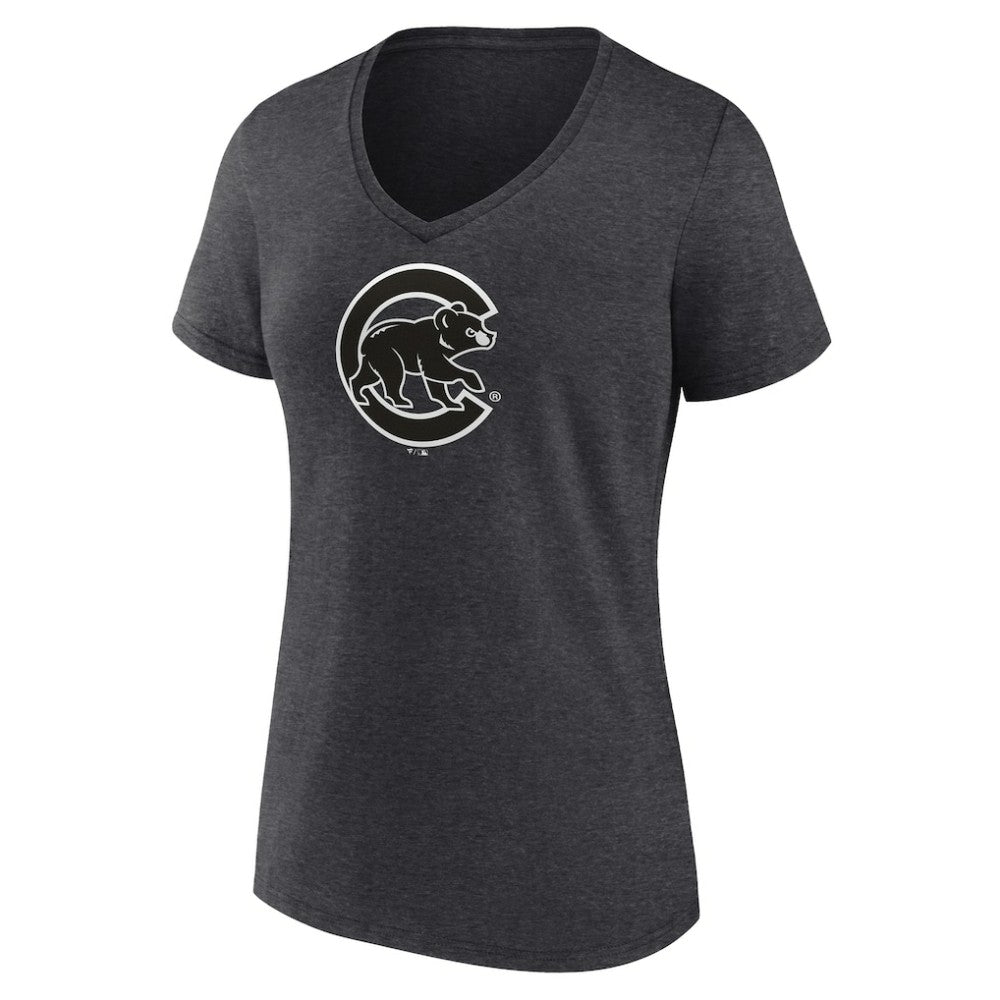 Chicago Cubs Women's Monochrome V-Neck T-Shirt | MLB Sale