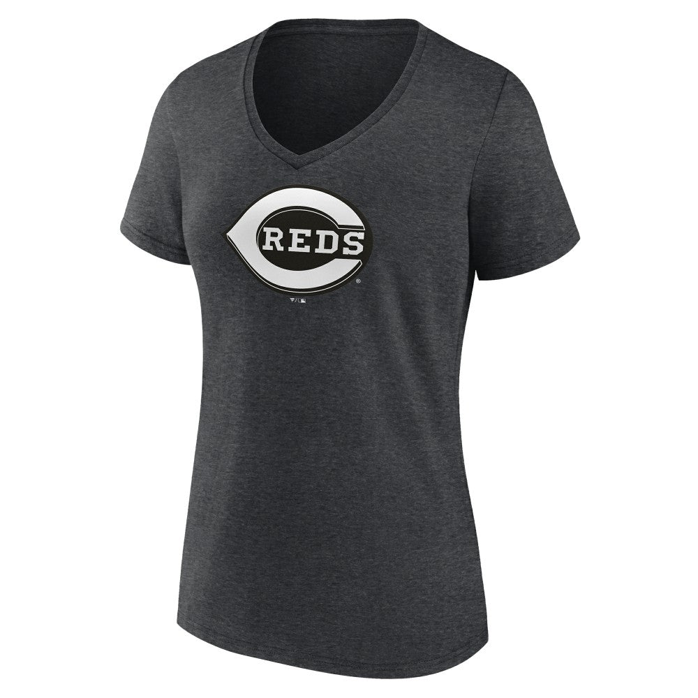Cincinnati Reds Women's Monochrome V-Neck T-Shirt | MLB Shop