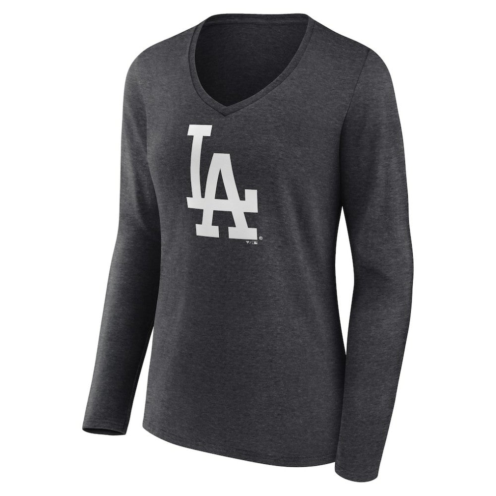 Los Angeles Dodgers Women's Monochrome Long Sleeve V-Neck T-Shirt | MLB Online