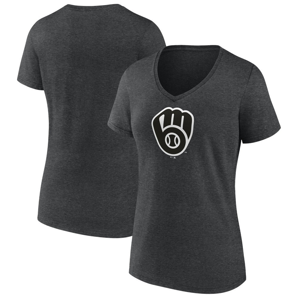 Milwaukee Brewers Women's Monochrome V-Neck T-Shirt | MLB Discount