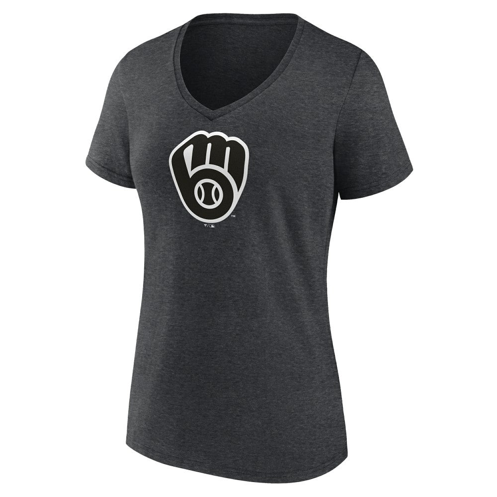 Milwaukee Brewers Women's Monochrome V-Neck T-Shirt | MLB Discount