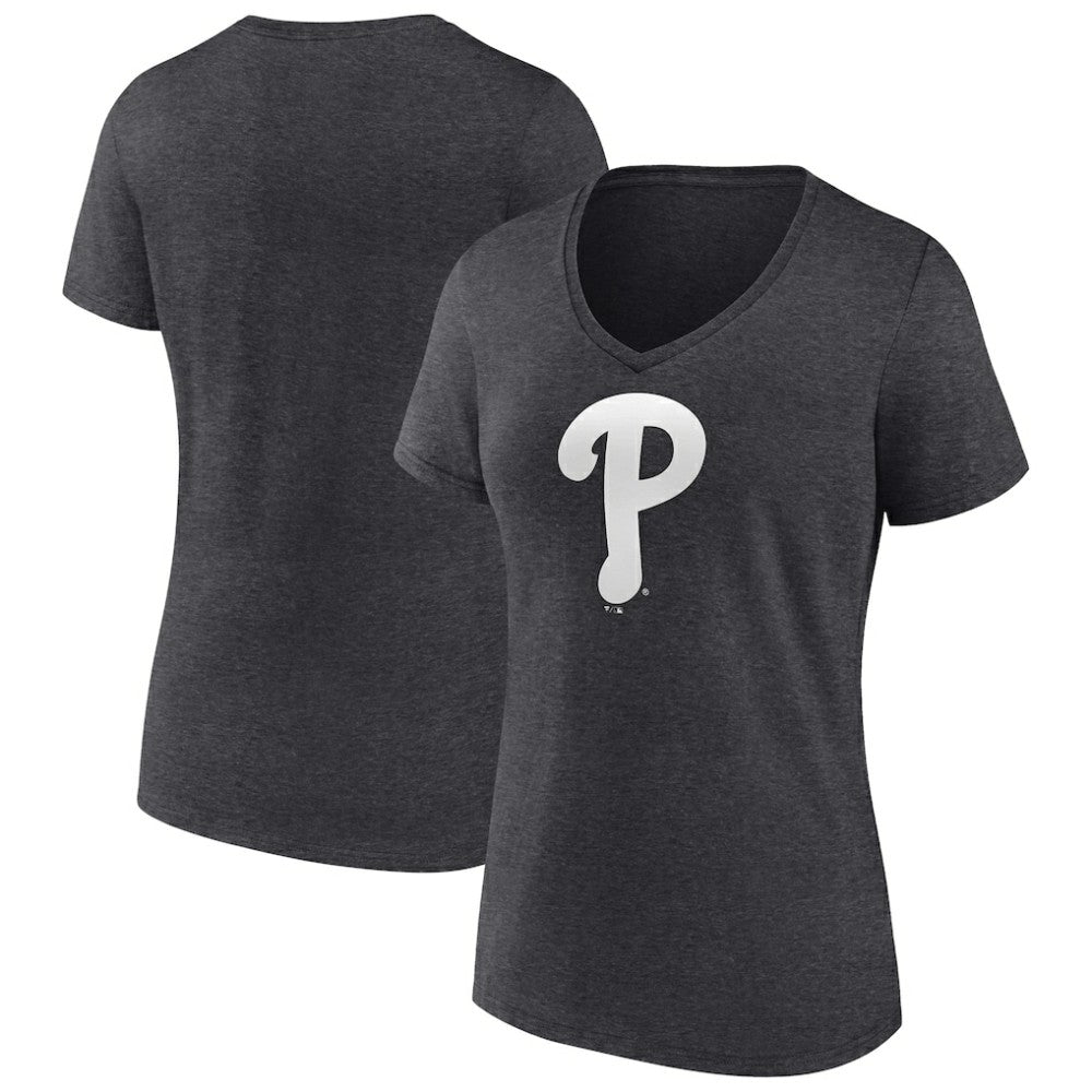 Philadelphia Phillies Women's Monochrome V-Neck T-Shirt | MLB Shop