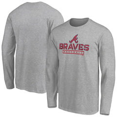 Atlanta Braves Evanston Stencil Long Sleeve T-Shirt | MLB For sale