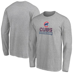 Chicago Cubs Evanston Stencil Long Sleeve T-Shirt | MLB Discount