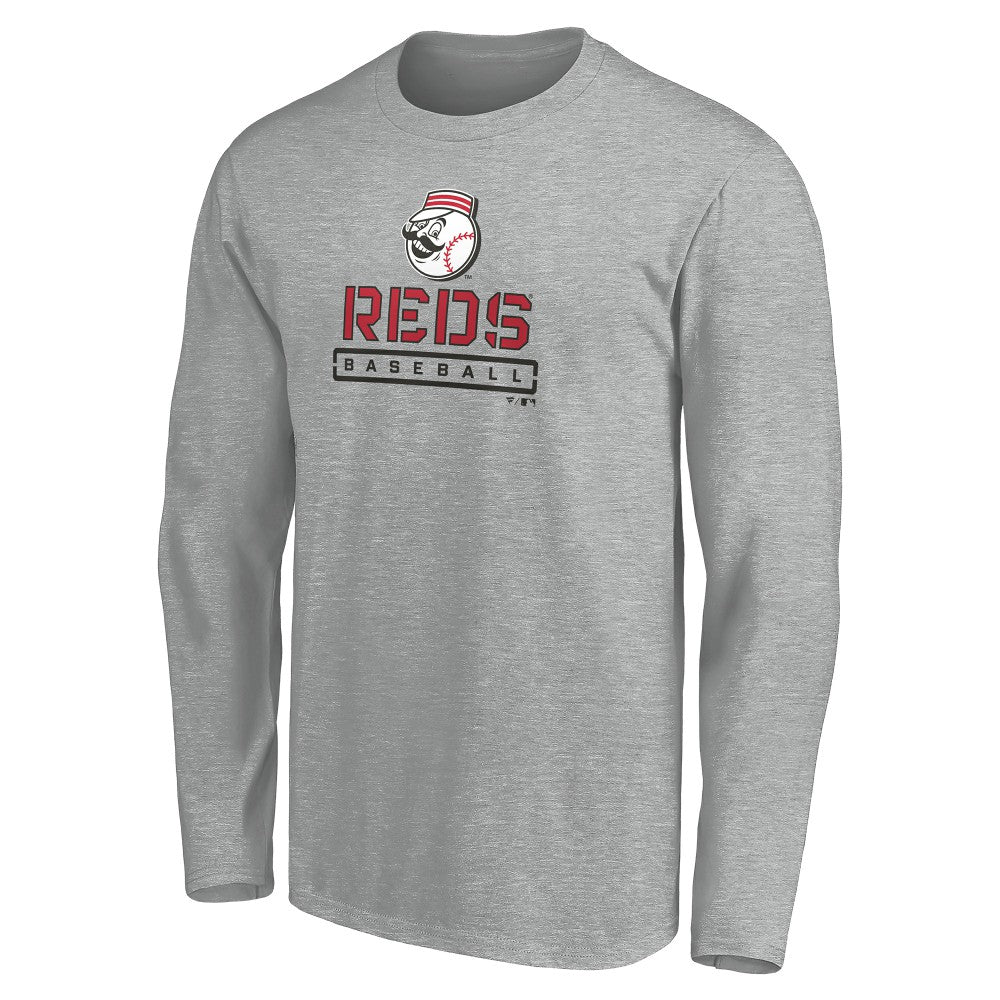 Cincinnati Reds Evanston Stencil Long Sleeve T-Shirt | MLB US