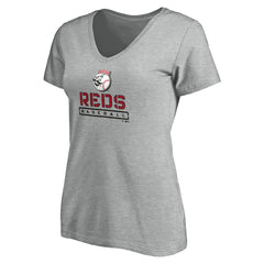 Cincinnati Reds Women's Evanston Stencil V-Neck T-Shirt | MLB Online