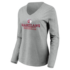 Cleveland Guardians Women's Evanston Stencil Long Sleeve V-Neck T-Shirt | MLB Discount